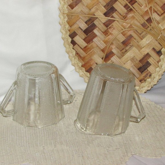 JEANNETTE DEWDROP Creamer & Sugar Bowl Set Depression Glass Vintage - Picture 6 of 7